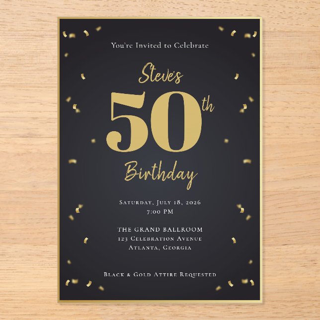Invitación al hito de oro de medianoche (Anverso)