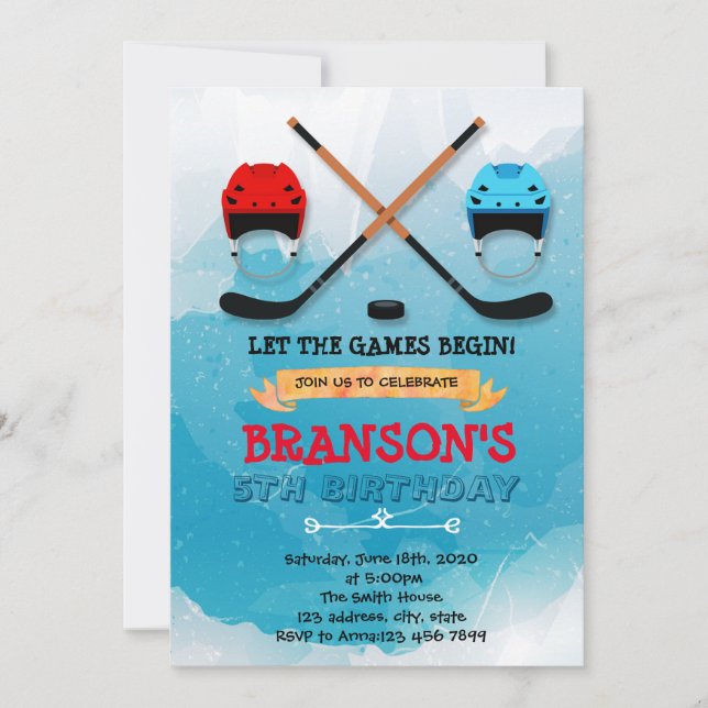 Invitación al hockey sobre hielo (Anverso)