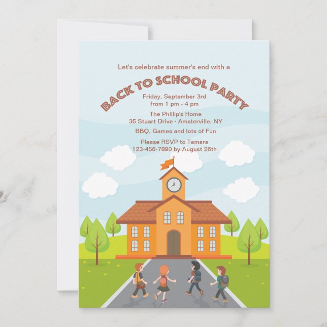 Invitación al horario escolar (Anverso)