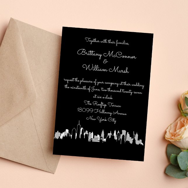 Invitación al horizonte de la ciudad de Nueva York (New York City Skyline Wedding Invitations)