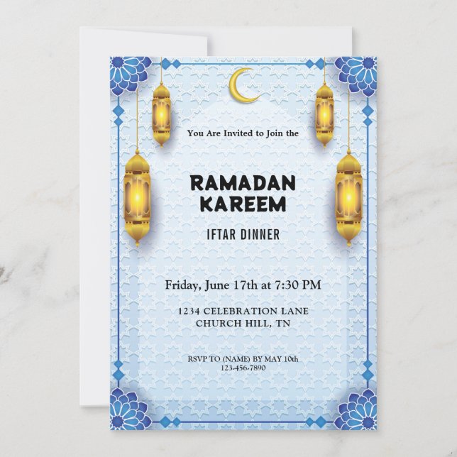 Invitación al iftar de Ramadán (Anverso)