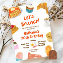 Invitación al Ilustracion de Brunch Birthday Party