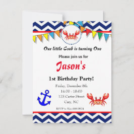 Invitación al ilustracion de cangrejo