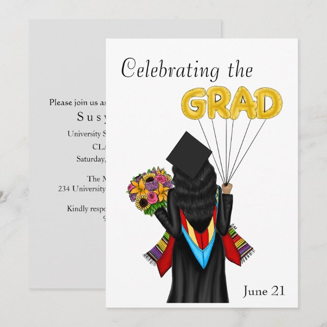 Invitación al Ilustracion para graduados de maestr (Anverso / Reverso)