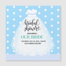 Invitación al imán de la ducha de novia con el ves