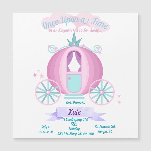 Invitación al imán de la fiesta de cumpleaños de l (Anverso)