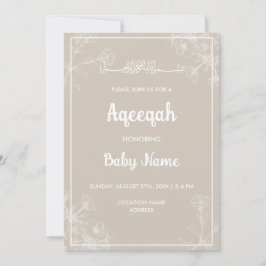 Invitación al instante moderno floral Aqeeqah Aqiq