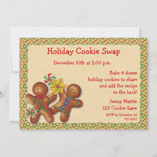 Invitación al intercambio de galletas de pan de je