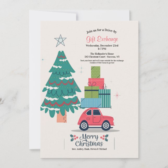 Invitación al Intercambio de Regalos Navideños en  (Anverso)