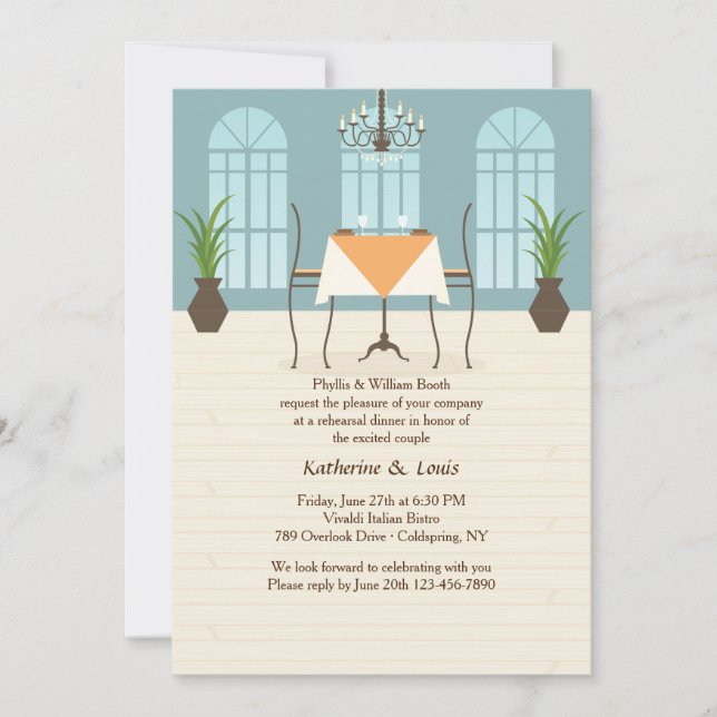 Invitación al interior del restaurante (Anverso)