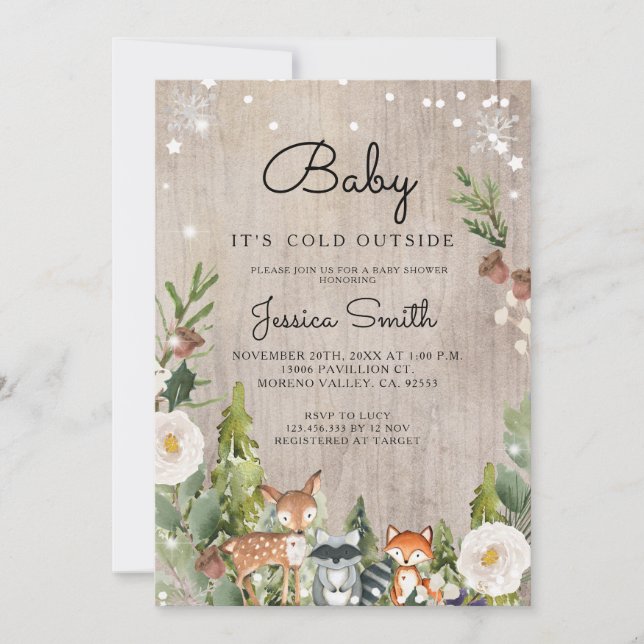 Invitación al invierno de los bosques de animales  (Anverso)