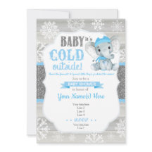Invitación al invierno del Elephant para Boy Baby 