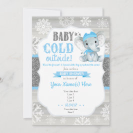 Invitación al invierno del Elephant para Boy Baby 