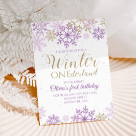 Invitación al invierno Onederland Purple and Gold