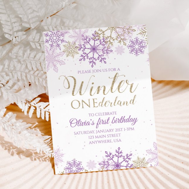 Invitación al invierno Onederland Purple and Gold  (Subido por el creador)