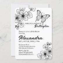 Invitación al jardín de mariposa de ducha de novia