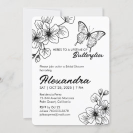 Invitación al jardín de mariposa de ducha de novia