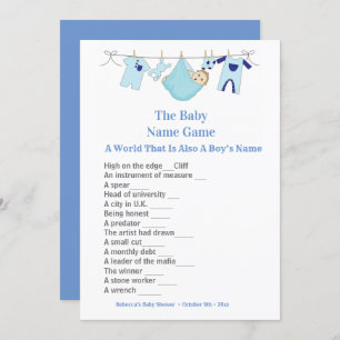 Invitación al juego de adivinanzas de Baby Shower