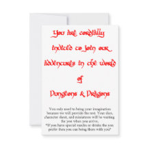 Invitación al juego de Dungeons & Dragons 2 lados