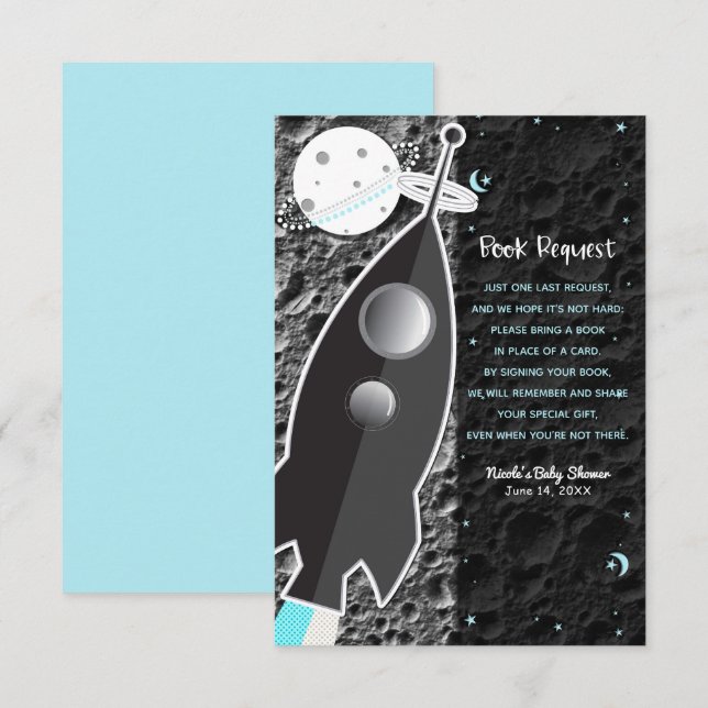 Invitación AL LA LUNA Solicitud de libro de nave espacial coh (Anverso / Reverso)
