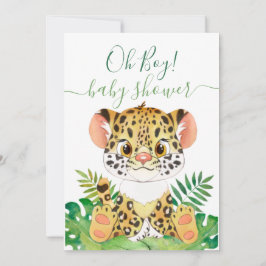 Invitación al leopardo de Baby Shower de Jungle Wa