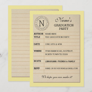 Invitación al libro amarillo de la fiesta de gradu