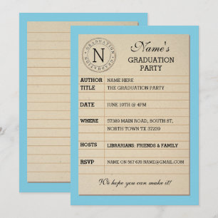 Invitación al Libro Azul de la fiesta de graduació