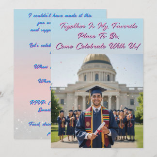 Invitación al lugar favorito de la foto de graduac