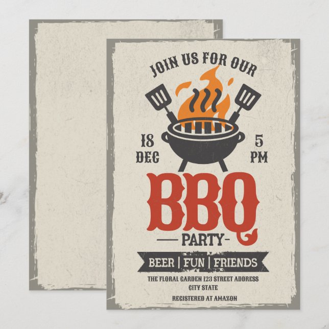 Invitación al Maestro de la Parrilla de la Fiesta  (Anverso / Reverso)