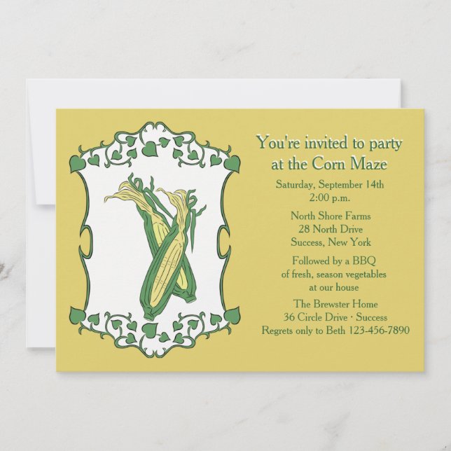 Invitación al maíz dorado (Anverso)