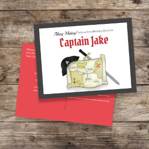 Invitación al mapa del tesoro pirata de los niños 