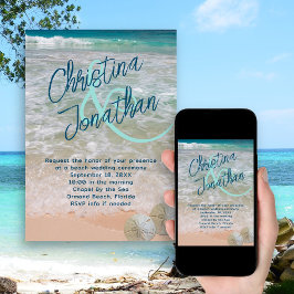 Invitación al mar turquesa Boda Casual Big Names