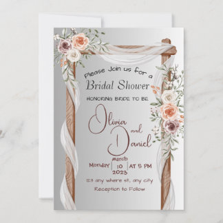 Invitación al marco del arco de peonía rosado del