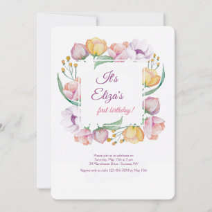 Invitación al marco floral de primavera