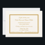 Invitación al marfil clásico y al oro<br><div class="desc">El marfil y el oro de invitación clásica,  el marco y la caligrafía dorada hacen que sea eterna</div>