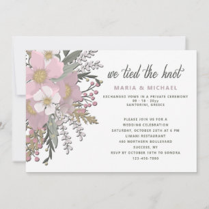 Invitación al matrimonio con dogwood rosa