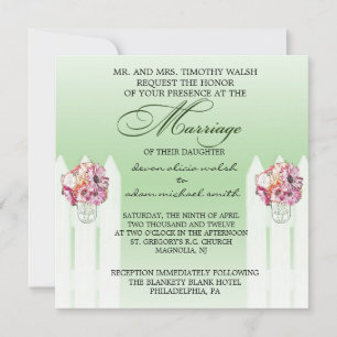Invitación al matrimonio Floral Mason Jar