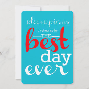 Invitación al mejor día del ensayo - Aqua y Red