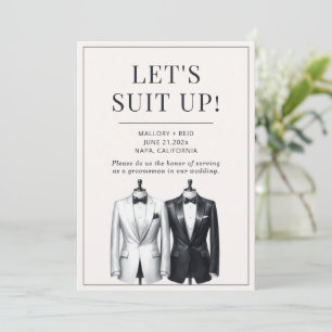 Invitación al Mejor Hombre de Tuxedo para Groomsma