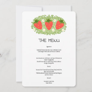 Invitación al menú Boda de fresa roja