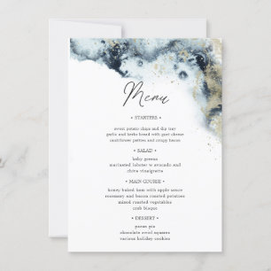 Invitación al menú de la cena de las olas de color