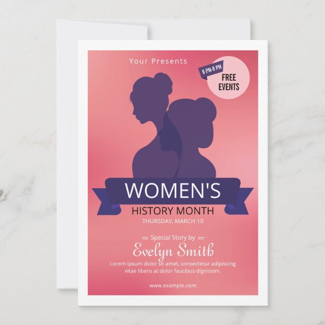 Invitación al mes de la historia de la mujer (Anverso)