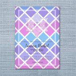 Invitación al Mosaico Azul Púrpura de Bat Mitzvah<br><div class="desc">Grupos de invitación Bar Mitzvah y Bat Mitzvah diseñados por Umua. Impreso y enviado por Zazzle o sus socios.</div>