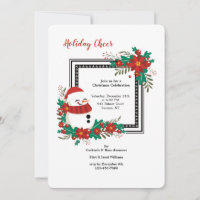 Invitación al Muñeco de Nieve de Fiesta