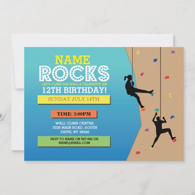 Invitación al muro de escalada de la fiesta de cum (Anverso)