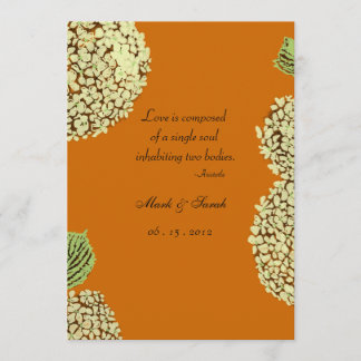 Invitación al Naranja de otoño Hydrangea