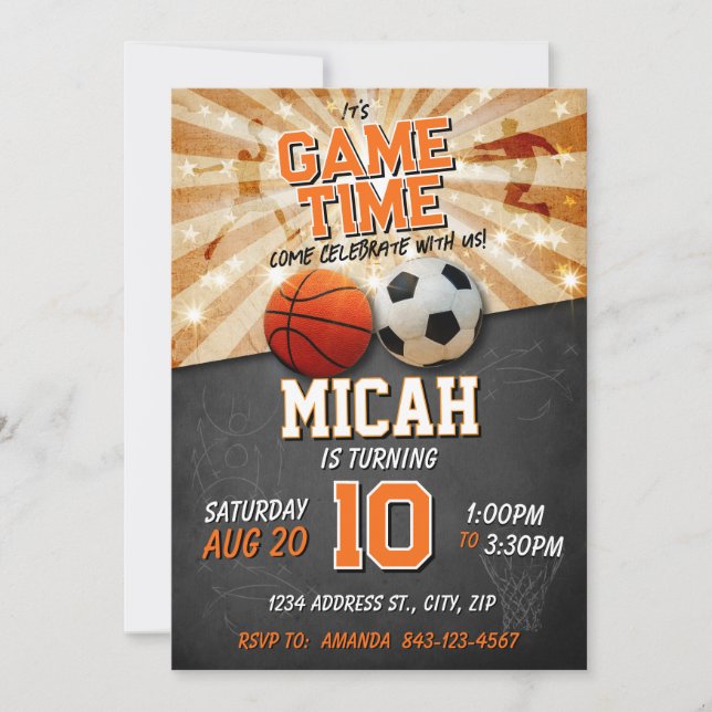 Invitación al natalicio deportivo baloncesto de fú (Anverso)