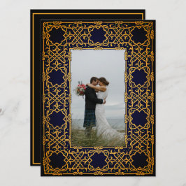 Invitación al nudo celta tejida dorada