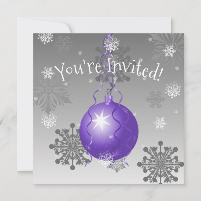 Invitación al ornamento de Navidad Purple Fancy (Anverso)