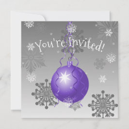 Invitación al ornamento de Navidad Purple Fancy